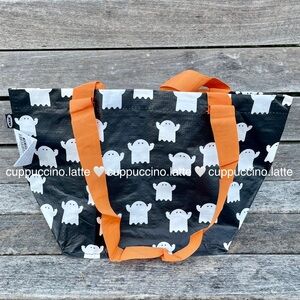 🖤NEW👻IKEA Halloween Black/White Ghost Printed Reusable Mini Tote Bag